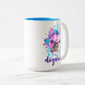 Niedlicher französischer Bulldogge Gesicht Pink Bl Zweifarbige Tasse (VorderseiteRechts)