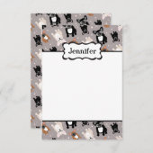 Niedlicher französischer Bulldogge, mit Ihrem Name Mitteilungskarte (Vorne/Hinten)