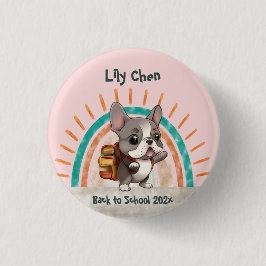 Niedlicher französischer Bulldogge zurück in die S Button