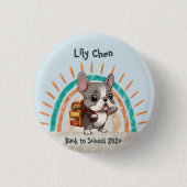 Niedlicher französischer Bulldogge zurück in die S Button (Vorderseite)