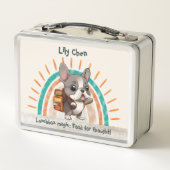 Niedlicher französischer Bulldogge zurück in die S Metall Brotdose (Rückseite)