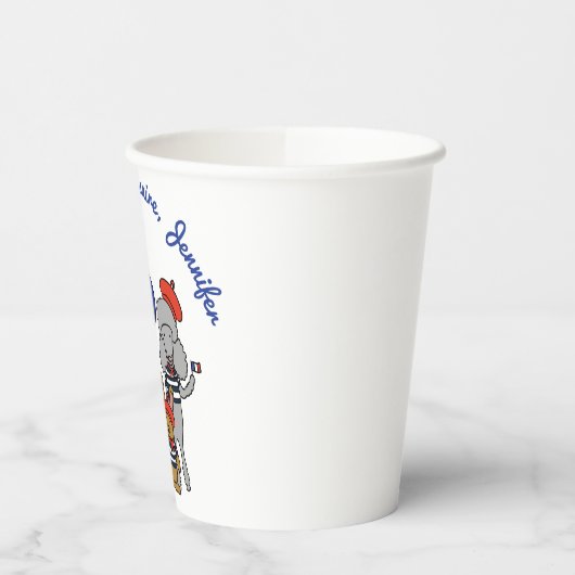 Niedlicher französischer Cartoon Tiere zum Geburts Pappbecher (Links)