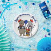 Niedlicher französischer Cartoon Tiere zum Geburts Pappteller (Party)