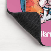 niedlicher französischer Hund, gekleidet, lustig Mousepad (Ecke)