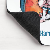 niedlicher französischer Hund, gekleidet, lustig Mousepad (Ecke)