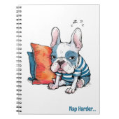 niedlicher französischer Hund, gekleidet, lustig Notizblock (Vorderseite)