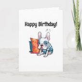 niedlicher französischer Hund, gekleidet, Tier, so Karte (Vorderseite)