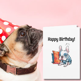 niedlicher französischer Hund, gekleidet, Tier, so Karte