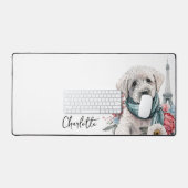 Niedlicher französischer Hund Red White Blue Eiffe Schreibtischunterlage (Tastatur & Maus)