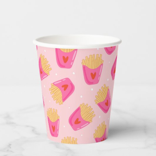 Niedlicher französischer Pommes frites Paper Cup Pappbecher (Vorderseite)