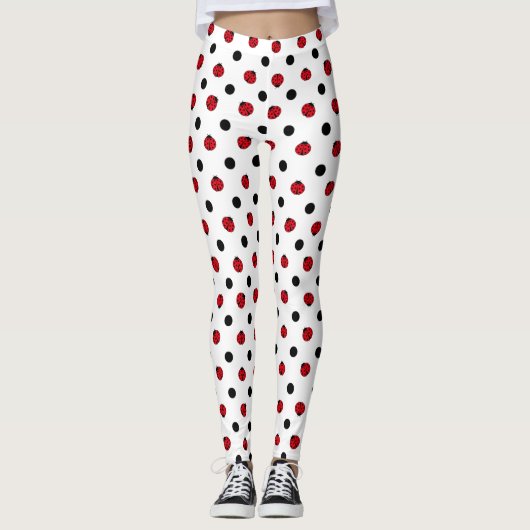 Niedlicher Frauenwanzen und Polka-Punkte Leggings (Vorderseite)