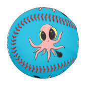 Niedlicher, freche Kraken-Cartoon Baseball (Vorderseite Links)