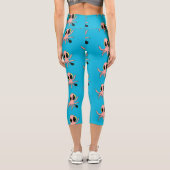 Niedlicher, freche Kraken-Cartoon Capri Leggings (Rückseite)