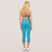 Niedlicher, freche Kraken-Cartoon Capri Leggings (Rückseite)