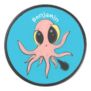 Niedlicher, freche Kraken-Cartoon Eishockey Puck