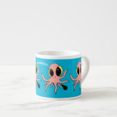 Niedlicher, freche Kraken-Cartoon Espressotasse (Vorderseite Rechts)