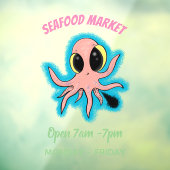 Niedlicher, freche Kraken-Cartoon Fensteraufkleber (Blatt 3)