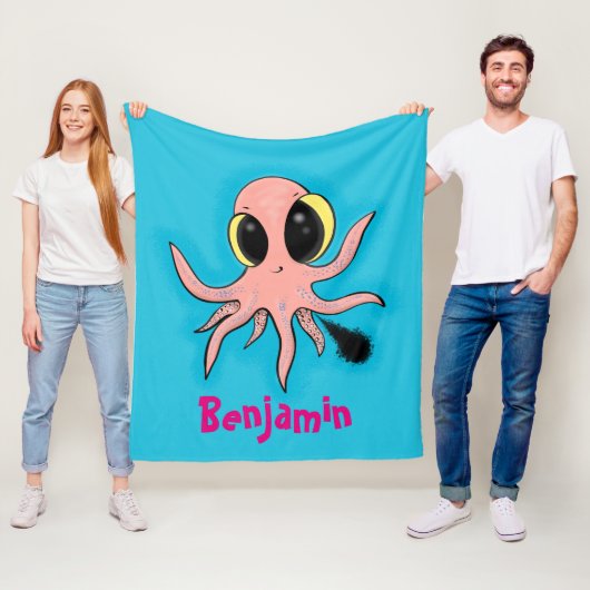 Niedlicher, freche Kraken-Cartoon Fleecedecke (Beispiel)