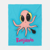 Niedlicher, freche Kraken-Cartoon Fleecedecke (Vorderseite)