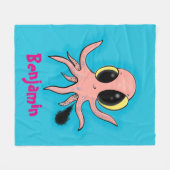 Niedlicher, freche Kraken-Cartoon Fleecedecke (Vorderseite (Horizontal))