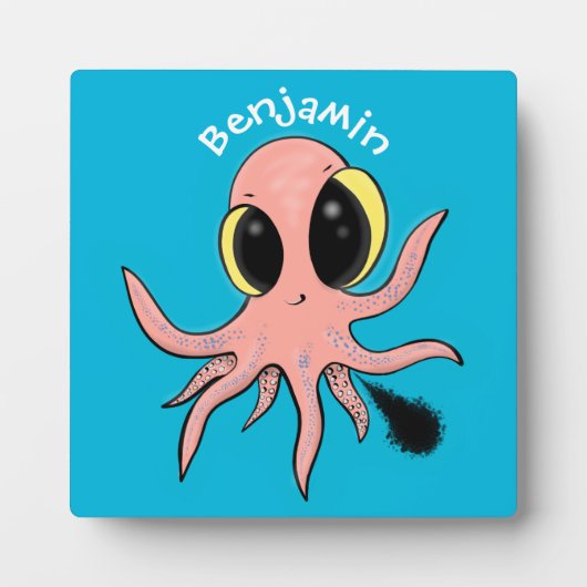 Niedlicher, freche Kraken-Cartoon Fotoplatte (Vorderseite)