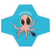 Niedlicher, freche Kraken-Cartoon Fußball (Flach)