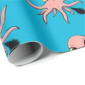 Niedlicher, freche Kraken-Cartoon Geschenkpapier (Rolleneckpunkt)