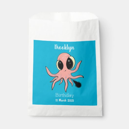 Niedlicher, freche Kraken-Cartoon Geschenktütchen (Vorderseite)