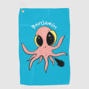 Niedlicher, freche Kraken-Cartoon Golfhandtuch