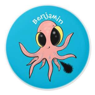 Niedlicher, freche Kraken-Cartoon Keramikknauf