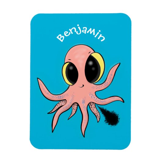 Niedlicher, freche Kraken-Cartoon Magnet (Vertikal)