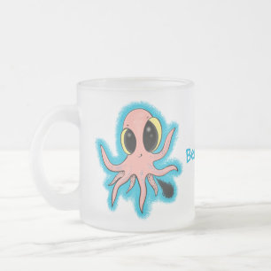 Niedlicher, freche Kraken-Cartoon Mattglastasse