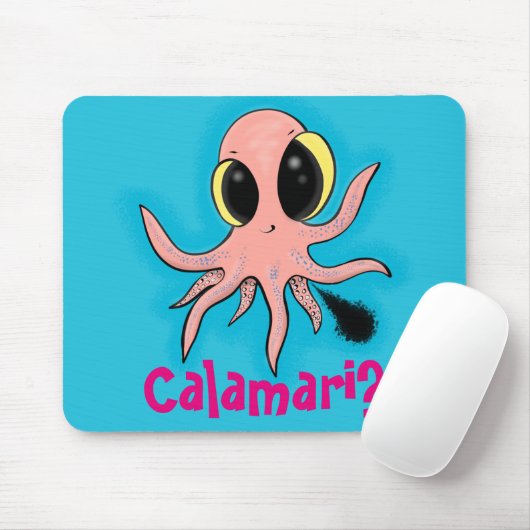 Niedlicher, freche Kraken-Cartoon Mousepad (Mit Mouse)