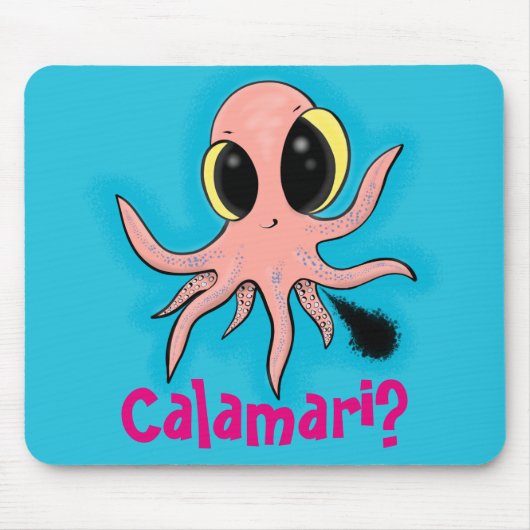Niedlicher, freche Kraken-Cartoon Mousepad (Vorne)