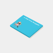 Niedlicher, freche Kraken-Cartoon Post-it Klebezettel (angewinkelt)