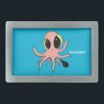 Niedlicher, freche Kraken-Cartoon Rechteckige Gürtelschnalle<br><div class="desc">Hier finden Sie unseren hübsch niedlichen und frech rosa Babytopus-Cartoon. Fügen Sie Ihren eigenen Text hinzu,  um ihn zu etwas Besonderem zu machen.</div>
