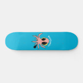Niedlicher, freche Kraken-Cartoon Skateboard (Horizontal)
