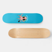 Niedlicher, freche Kraken-Cartoon Skateboard (Horizontal)