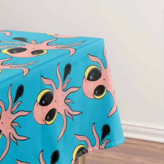 Niedlicher, freche Kraken-Cartoon Tischdecke (Beispiel)