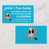 Niedlicher, freche Kraken-Cartoon Visitenkarte (Vorne/Hinten)