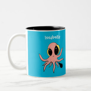Niedlicher, freche Kraken-Cartoon Zweifarbige Tasse