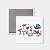 Niedlicher Freitag Woche Grußwort Magnet (Vorderseite/Rückseite)