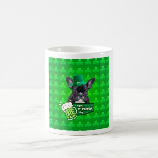 Niedlicher French Bulldog Welppy Hat St. Patrick D Kaffeetasse (Mittel)