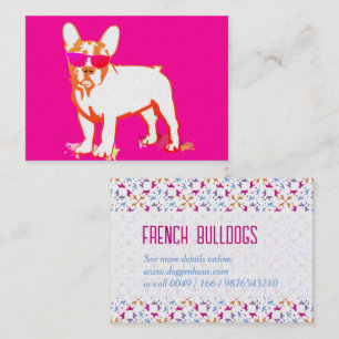 Niedlicher Frenchie Bulldog mit Sonnenbrille Visitenkarte