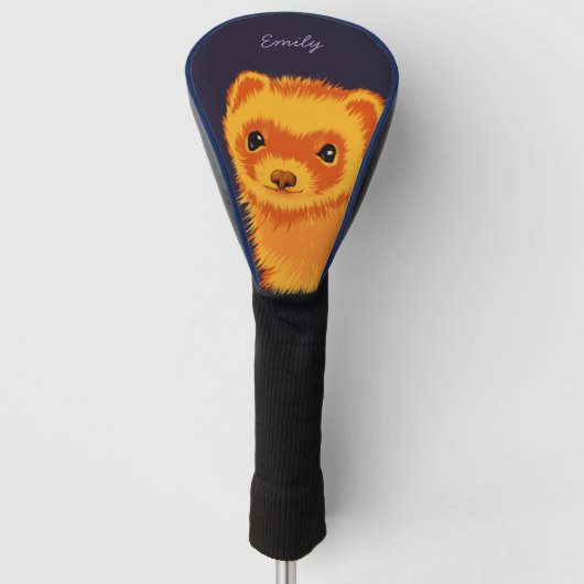 Niedlicher Frettart ferret Mama Name Golf Headcover (Vorderseite)