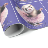 Niedlicher Frettchen im Ballett von Tutu Geschenkpapier (Rolleneckpunkt)