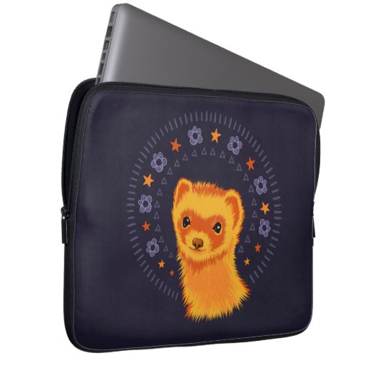 Niedlicher Frettkopf schmückend Tier Laptopschutzhülle (Vorne Rechts)