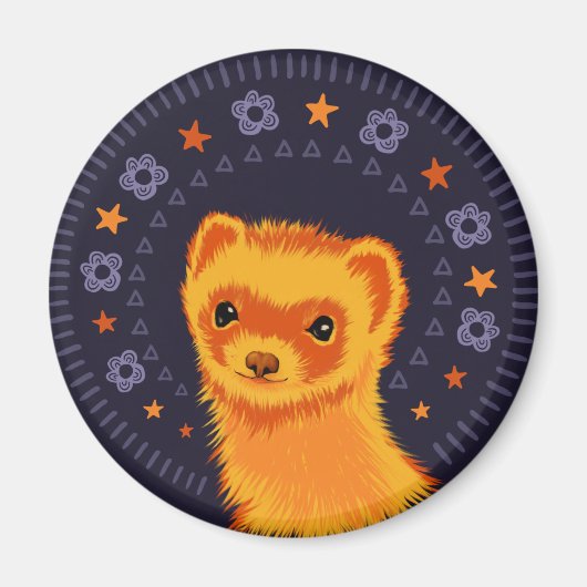 Niedlicher Frettkopf schmückend Tier Magnet (Vorne)