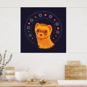 Niedlicher Frettkopf schmückend Tier Poster (Küche)