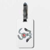 Niedlicher Freudenfahrer Cartoon Rabbit Gepäckmark Gepäckanhänger (Rückseite vertikal)